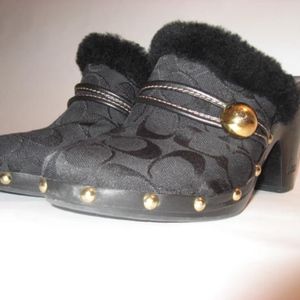 Coach Fur Clogs